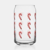 Cute Candy Cane Pattern Christmas Blikvorm Glas (Links)