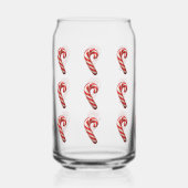 Cute Candy Cane Pattern Kerstmis Blikvorm Glas (Voorkant)