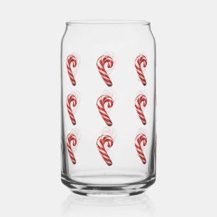 Cute Candy Cane Pattern Kerstmis Blikvorm Glas