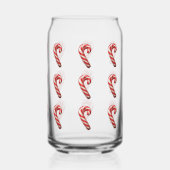 Cute Candy Cane Pattern Kerstmis Blikvorm Glas (Achterkant)