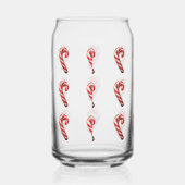 Cute Candy Cane Pattern Kerstmis Blikvorm Glas (Rechts)