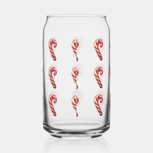 Cute Candy Cane Pattern Kerstmis Blikvorm Glas (Rechts)