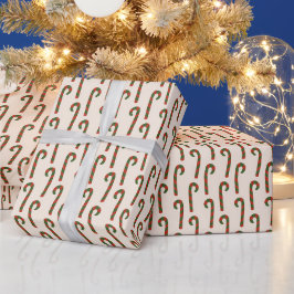 Cute Candy Cane Pattern Kerstmis Cadeaupapier