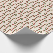 Cute Candy Cane Pattern Kerstmis Cadeaupapier (Hoek)