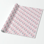 Cute Candy Cane Pattern Roze Kerstmis Cadeaupapier (Uitgerold)