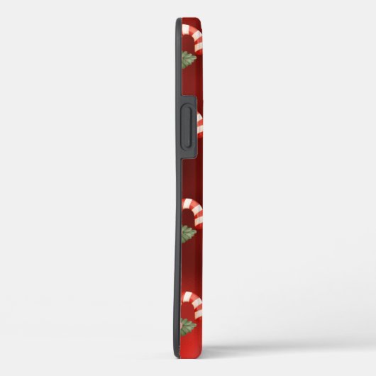 Cute Candy Cane Red Metallic Holiday Case-Mate iPhone Case (Achterkant / Rechts)