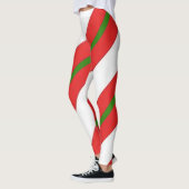 Cute Candy Cane Red White en Green Kerstmis Leggings (Links)