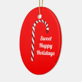 Cute Candy Cane Sweet Prettige feestdagen Ornament (Links)