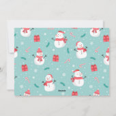 Cute Candy Canes and Snowmen Photo Feestdagenkaart (Achterkant)