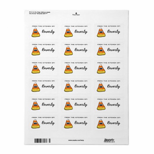Cute Candy Corn Halloween Baking Labels (Full Sheet)