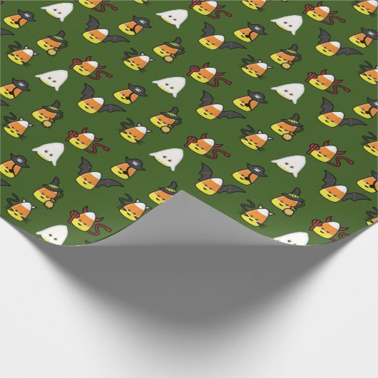 Cute Candy Corn Halloween Disguise Cadeaupapier (Hoek)