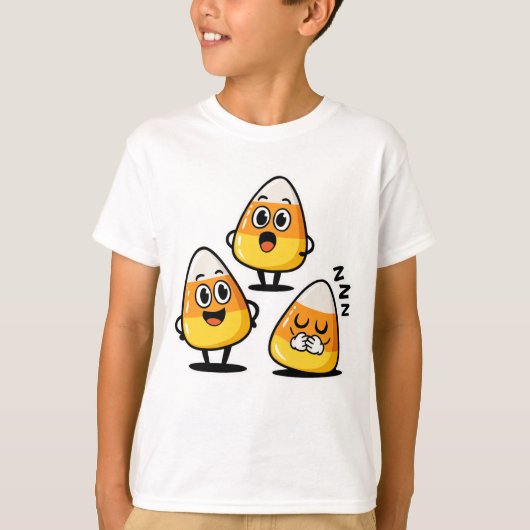 Cute Candy Corn Halloween Kids Shirt (Voorkant)