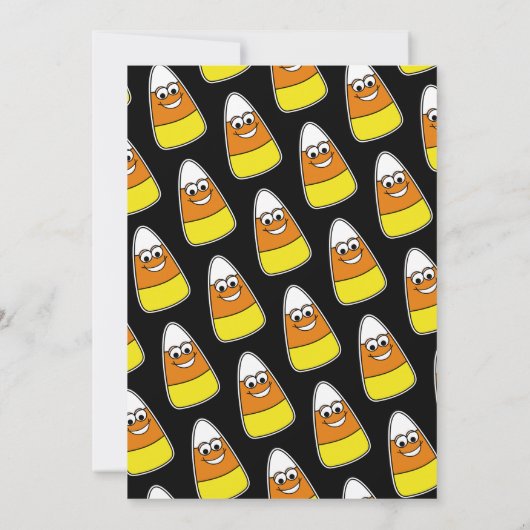 Cute Candy Corn Halloween Party Kaart (Achterkant)