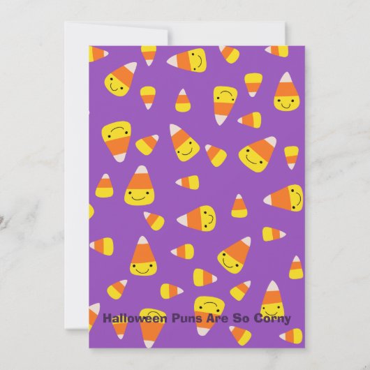 Cute Candy Corn Halloween Party Kaart (Achterkant)
