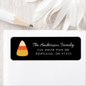 Cute Candy Corn Halloween Retouradres Etiket (Insitu)