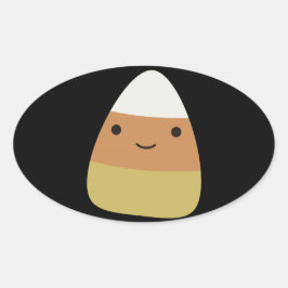 Cute Candy Corn Ovale Sticker