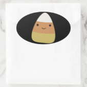 Cute Candy Corn Ovale Sticker (Tas)