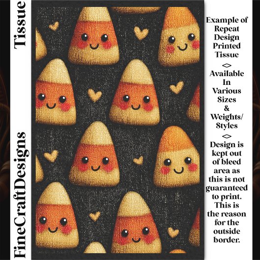 Cute Candy Corn Repeat Design DW1 Decoupage Tissuepapier