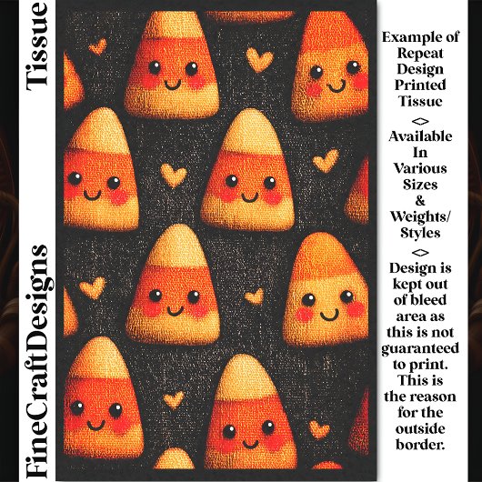 Cute Candy Corn Repeat Design DW1F Decoupage Tissuepapier