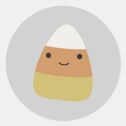 Cute Candy Corn Ronde Sticker (Voorkant)