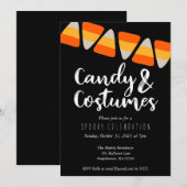 Cute Candy Corn Snoep and Costumes Halloween Party Kaart (Voorkant / Achterkant)