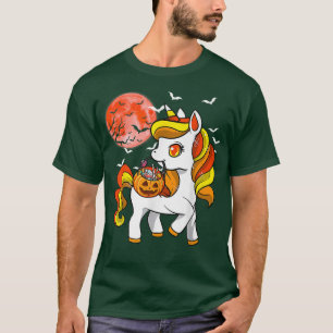 Cute Candy Corn Unicorn Halloween 86 T-shirt