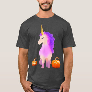 Cute Candy Corn Unicorn Halloween Pumpkin Costume T-shirt