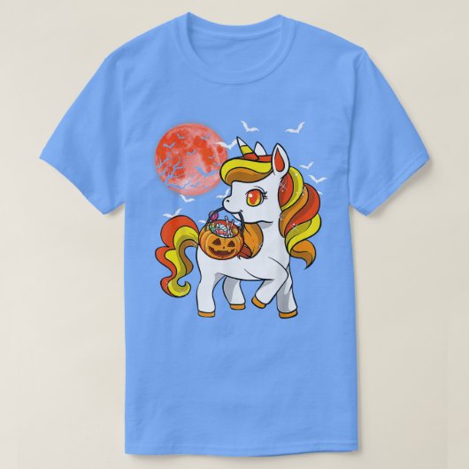 Cute Candy Corn Unicorn Halloween T-shirt (Design voorkant)