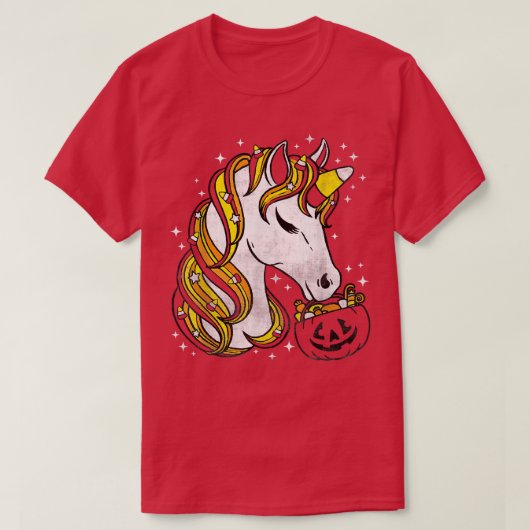 Cute Candy Corn Unicorn Halloween T-shirt (Design voorkant)