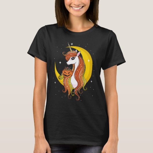 Cute Candy Corn Unicorn Halloween Top (Voorkant)