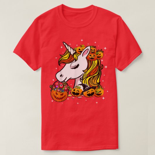Cute Candy Corn Unicorn Halloween Top (Design voorkant)