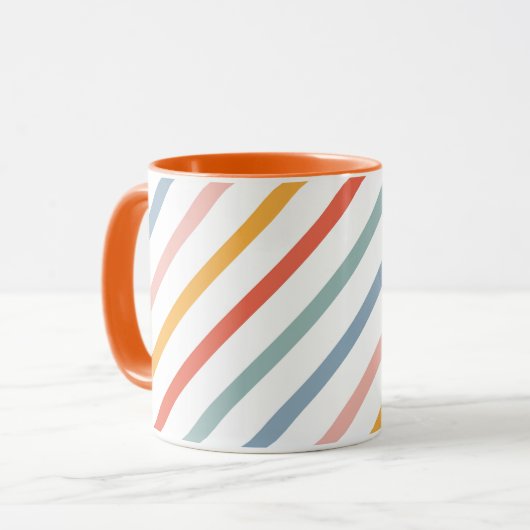 Cute Candy Gestreepte Diagonaal Mok (Voorkant links)
