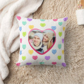 Cute Candy Hearts Koppel Foto Kussensloop Kussen (Deken)