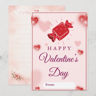 Cute Candy Love Valentine’s Day Card Feestdagenkaart