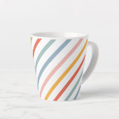 Cute Candy Striped Diagonal Latte Mok (Rechterhoek)