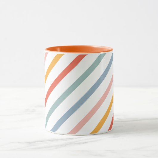 Cute Candy Striped Diagonal Mok (Midden)