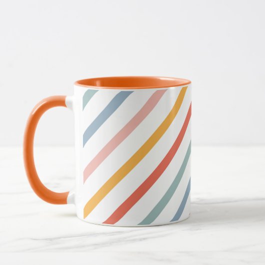 Cute Candy Striped Diagonal Mok (Links)