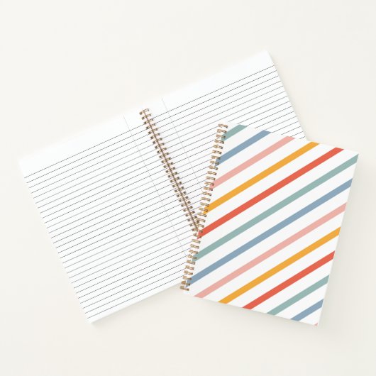 Cute Candy Striped Diagonal Notitieboek (Binnen)