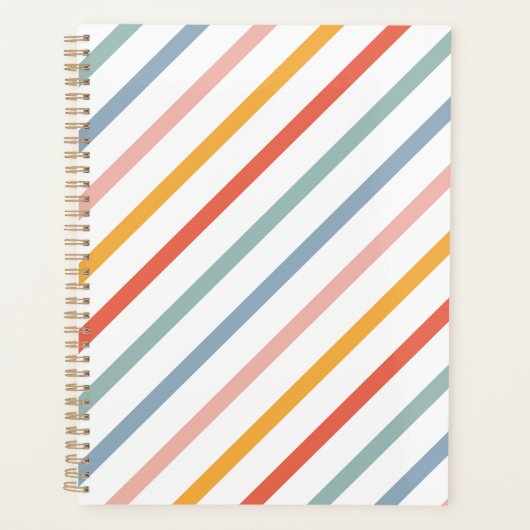 Cute Candy Striped Diagonal Planner (Voorkant)