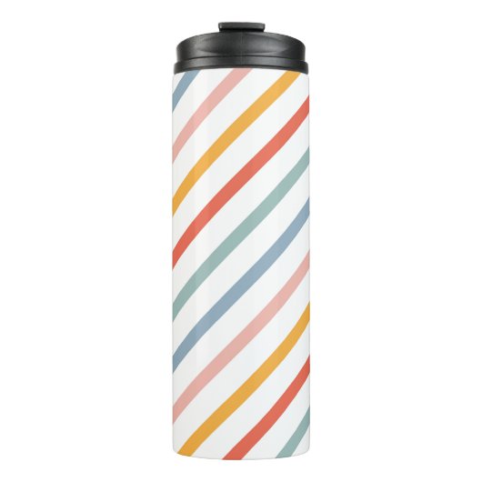 Cute Candy Striped Diagonal Thermosbeker (Voorkant)