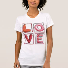 Cute Candy-Style LOVE Typography Illustration  T-shirt