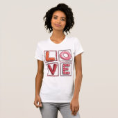 Cute Candy-Style LOVE Typography Illustration  T-shirt (Voorkant volledig)