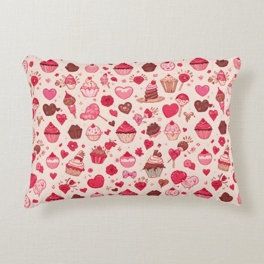 Cute Candy & Sweets Valentine Seamless Pattern  Accent Kussen (Voorkant)