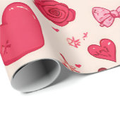 Cute Candy & Sweets Valentine Seamless Pattern Cadeaupapier (Rol Hoek)