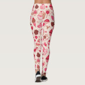 Cute Candy & Sweets Valentine Seamless Pattern Leggings (Achterkant)