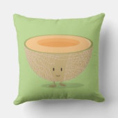 Cute Cantaloupe Food Cartoon Kussen (Achterkant)