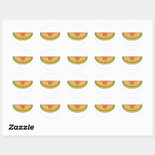 Cute Cantaloupe Ronde Sticker (Vel)