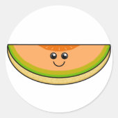 Cute Cantaloupe Ronde Sticker (Voorkant)