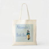 Cute Canvas Blue Child's Book Tote Bag (Voorkant)