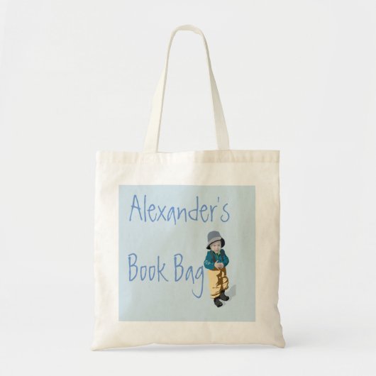 Cute Canvas Blue Child's Book Tote Bag (Voorkant)